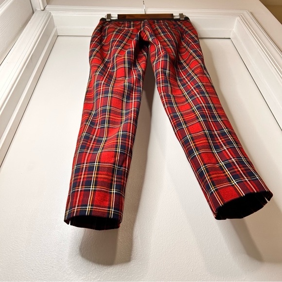 Zara Red Tartan Plaid Pants - Size Small - Picture 7 of 12